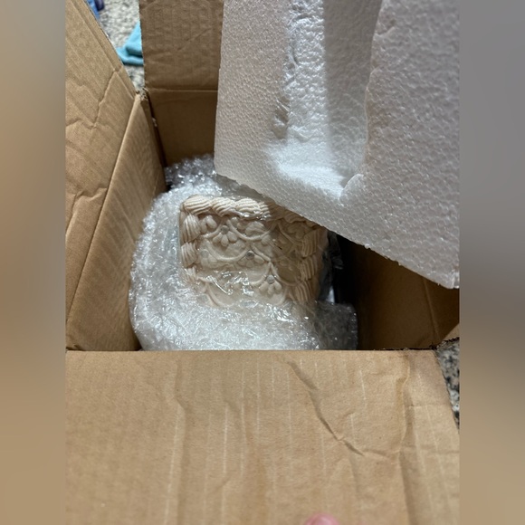 8.5” Peace Blue and White Valerie Parr Gingerbread House - Picture 11 of 12